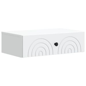 vidaXL Wandmontierter Beistelltisch Wei&szlig; 59 x 34,5 x 17 cm
