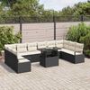 vidaXL Gartensofa-set mit Kissen 11 pcs Schwarz Poly-Rattan