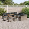 vidaXL Gartensofa-set mit Kissen 14 pcs Grau Poly-Rattan