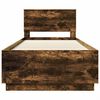 vidaXL Bettrahmen Ger&auml;ucherte Eiche 70 x 190 cm Holzwerkstoff