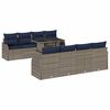 vidaXL Gartensofa-set 7 stk. Grau Poly-Rattan