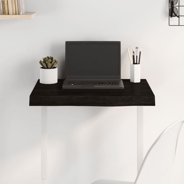 vidaXL Tischplatte Dunkelbraun 60x50x(2-6)cm Massivholz Eiche