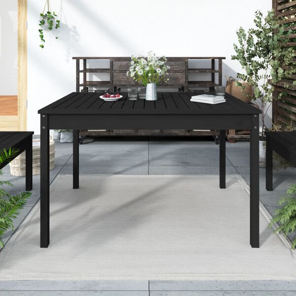 vidaXL Gartentisch Schwarz 121x82,5x76 cm Massivholz Kiefer