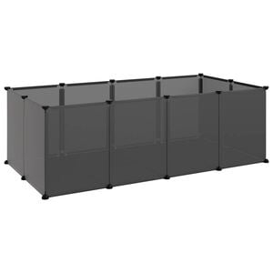 vidaXL Kleintierkäfig Schwarz 144x74x46,5 cm PP und Stahl