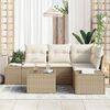 vidaXL Gartensofa-set mit Speicher Beige und Creme Poly-Rattan