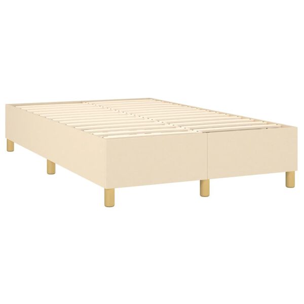 vidaXL Boxspringbettgestell Creme 120x200 cm Stoff