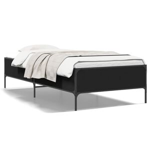 vidaXL Bettgestell Schwarz 90x190 cm Holzwerkstoff und Metall