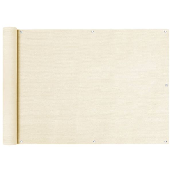 vidaXL Balkon Sichtschutz Creme 75x400 cm HDPE