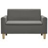 vidaXL 2-Sitzer-Kindersofa Grau Kunstleder