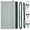 vidaXL Bodenmontierter Sechseckzaun 25 x 1,6 m PVC-beschichteter Stahl