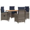 vidaXL Outdoortisch-Set 5 stk. PE Rattan und pulverbeschichteter Stahl