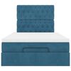 vidaXL Ottoman-Bett mit Matratzen & LEDs Dunkelblau 120x190 cm Samt