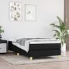 vidaXL Boxspringbett mit Matratze Schwarz 80x200 cm Stoff