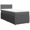 vidaXL Boxspringbett mit Matratze Dunkelgrau 80x200 cm Stoff