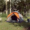 vidaXL Kuppel-Campingzelt 4 Personen Grau und Orange Quick Release