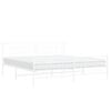 vidaXL Bettgestell mit Kopf- und Fu&szlig;teil Metall Wei&szlig; 193x203 cm