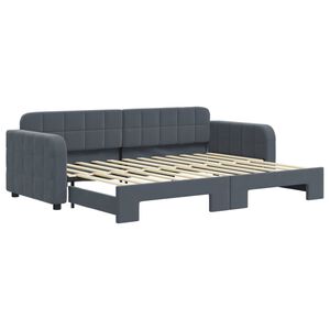 vidaXL Tagesbett Ausziehbar Dunkelgrau 80x200 cm Samt