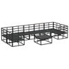 vidaXL Gartensofa-set mit Kissen 8 pcs Schwarz Aluminium