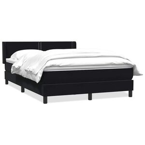 vidaXL Boxspringbett mit Matratze Schwarz 160x210 cm Samt