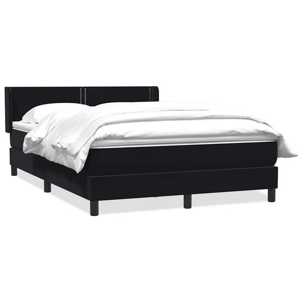 vidaXL Boxspringbett mit Matratze Schwarz 160x210 cm Samt