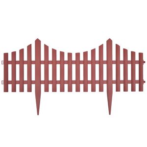 vidaXL Rasenkanten 17 Stk. Braun 10 m PP