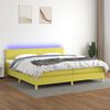 vidaXL Boxspringbett mit Matratze & LED Gr&uuml;n 200x200 cm Stoff