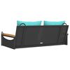 vidaXL H&auml;ngebank mit Kissen Schwarz 109x62x40 cm Poly Rattan