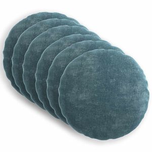 vidaXL Kissenbezug 6 stk. HEERLEN Blau &Oslash; 60 cm Chenille-Stoff