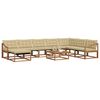 vidaXL Outdoor-Sofagarnitur 9 pcs Natur und Beige Massivholz Akazie