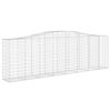 vidaXL Gabione mit Hochbogen 400x50x120/140 cm Verzinktes Eisen