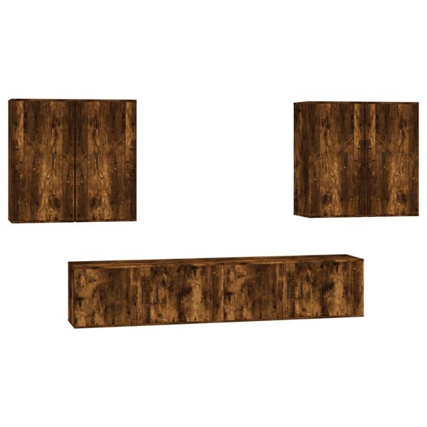 vidaXL 6-tlg. TV-Schrank-Set R&auml;uchereiche Holzwerkstoff