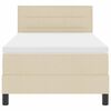 vidaXL Boxspringbett mit Matratze mit LED Creme 100 x 200 cm Stoff