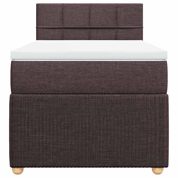 vidaXL Boxspringbett mit Matratze Dunkelbraun 90x190 cm Stoff