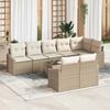 vidaXL Sofa Set mit Kissen 9 pcs Beige Poly Rattan
