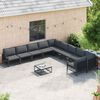 vidaXL Gartensofa-set mit Kissen 11 pcs Schwarz Stahl
