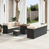 vidaXL Gartensofa-set 10 pcs Schwarz Poly-Rattan