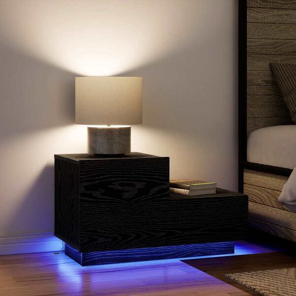 vidaXL Nachttisch Schwarz Eichen-Optik 70 x 36 x 40,5 cm Holzwerkstoff