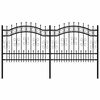 vidaXL Gartenzaun KAMPEN mit Speerspitze Schwarz 240 x 100 cm Stahl