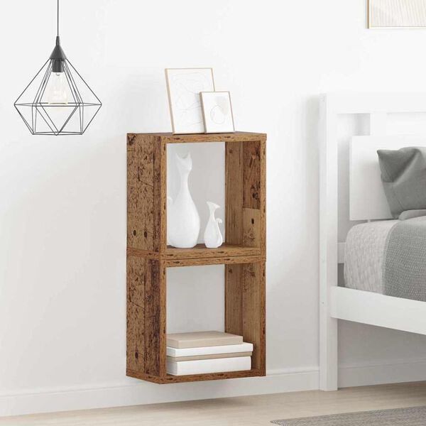 vidaXL Wandregale mit Regal Wandmontiert Altholz Holzwerkstoff