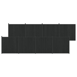 vidaXL Zaunelement 8 pcs WPC und Aluminium Schwarz