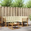 vidaXL Outdoor-Sofagarnitur mit Kissen 5 pcs Natur und Creme