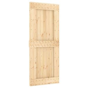 vidaXL Schiebet&uuml;r NARVIK Nat&uuml;rlich und Schwarz 85 x 210 cm (213,5 cm)
