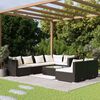 vidaXL 8-tlg. Garten-Lounge-Set mit Kissen Schwarz Poly Rattan