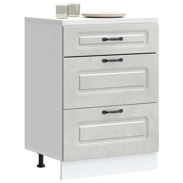 vidaXL K&uuml;chenunterschrank Kalmar Betongrau Holzwerkstoff