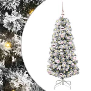 vidaXL K&uuml;nstlicher klappbarer Weihnachtsbaum Gr&uuml;n und Wei&szlig; 120 cm