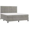 vidaXL Boxspringbett mit Matratze Hellgrau 160x200 cm Samt