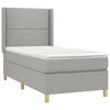vidaXL Boxspringbett mit Matratze & LED Hellgrau 90x190 cm Stoff