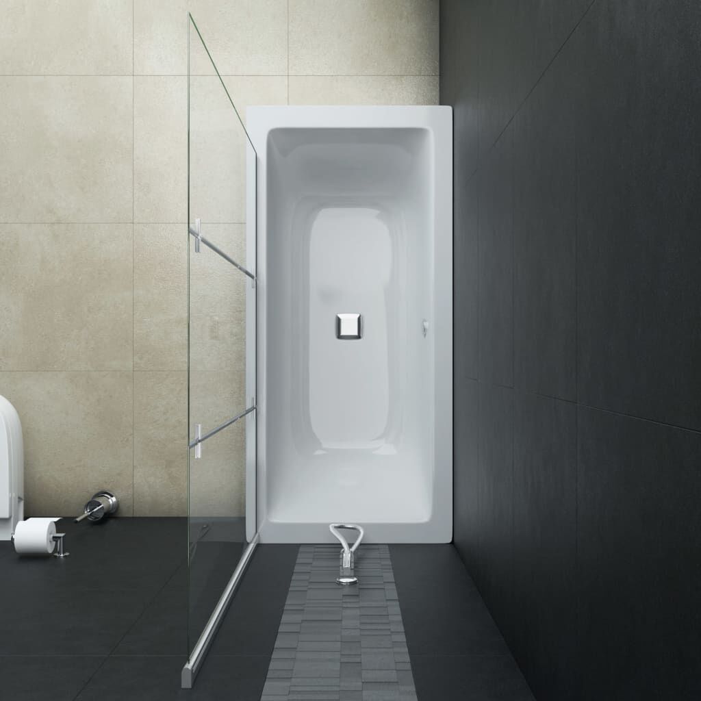 Homgoday Faltbare Duschabtrennung – 3 Paneele, 130x130 Cm, ESG Glas Schwarz