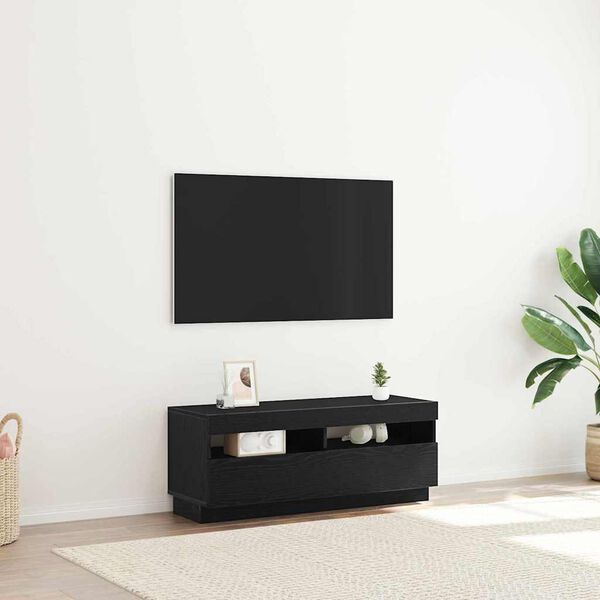 vidaXL TV-Schr&auml;nk Schwarz Eichen-Optik 100 x 35 x 40 cm Holzwerkstoff