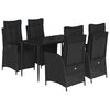 vidaXL 5-tlg. Garten-Essgruppe mit Kissen Schwarz Poly Rattan